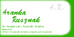 aranka rusznak business card