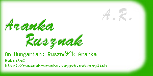 aranka rusznak business card